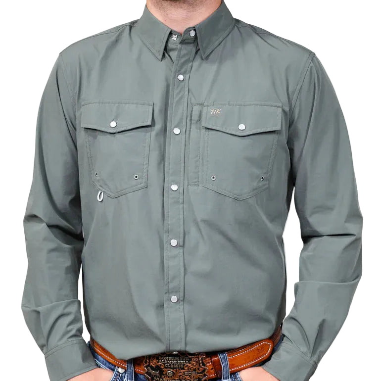Brand Cowboy Men's The Faded Frontier Solid Long Sleeve Shirt - Sage Green