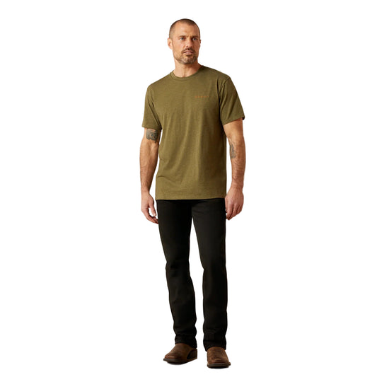 Ariat Men's Short Sleeve Ropers Seal Tee Shirt - Military Heather