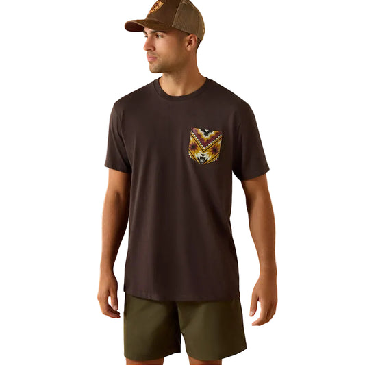 Ariat Men's Southwest Longest Horn Short Sleeve Tee Shirt - Vintage Black