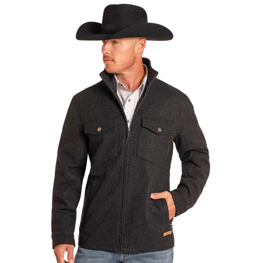 Panhandle Slim Men's Heather Wool Coat  - Black