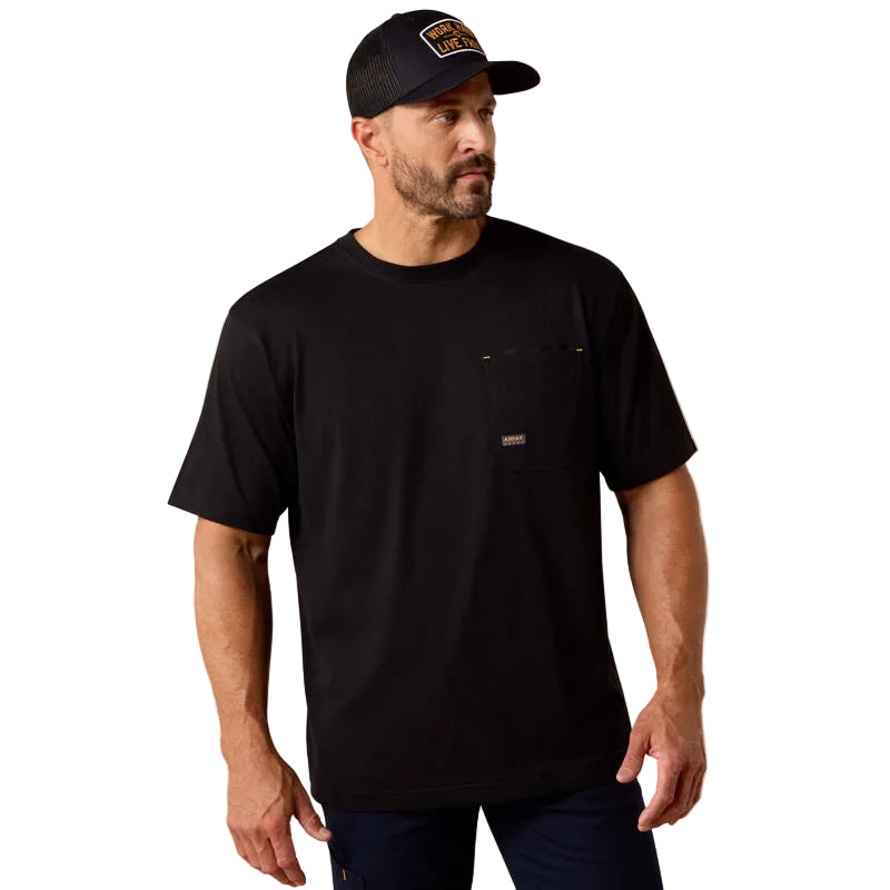 Ariat Men's Rebar Workman Graveyard Short Sleeve Tee Shirt - Black