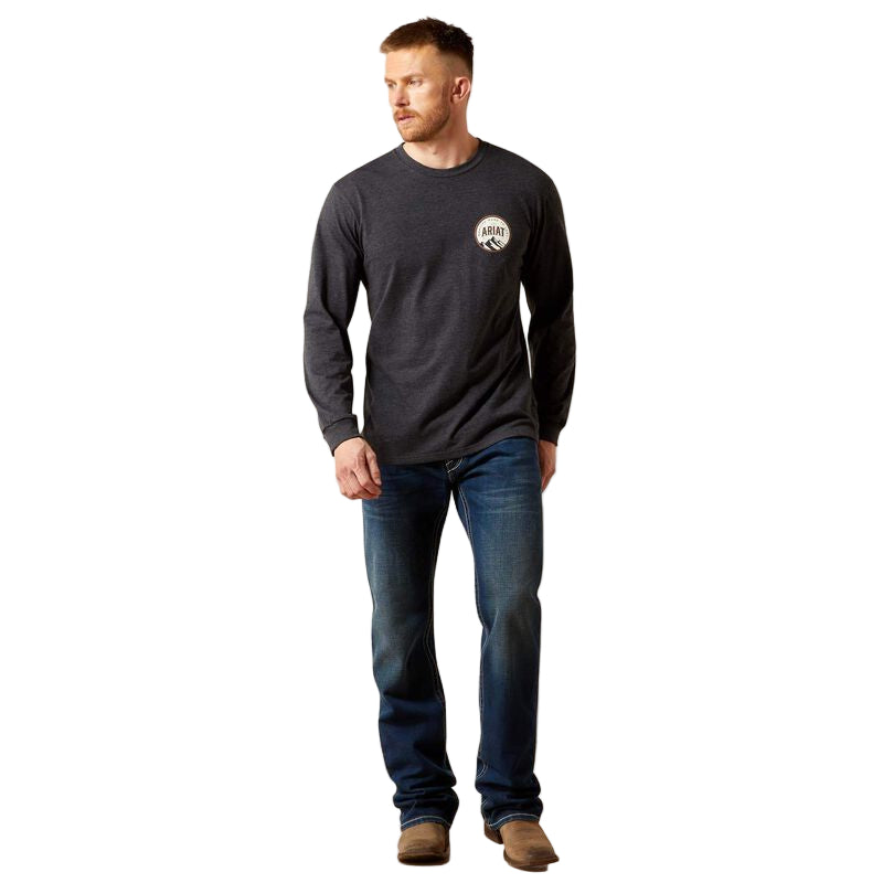 Ariat Men's Circle A Long Sleeve Tee Shirt - Charcoal Heather
