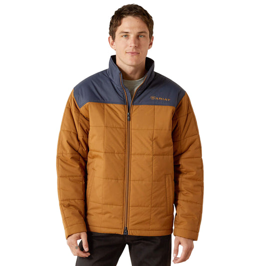 Ariat Men's Crius Hooded Insulated Jacket - Blue Nights/Almond Khaki
