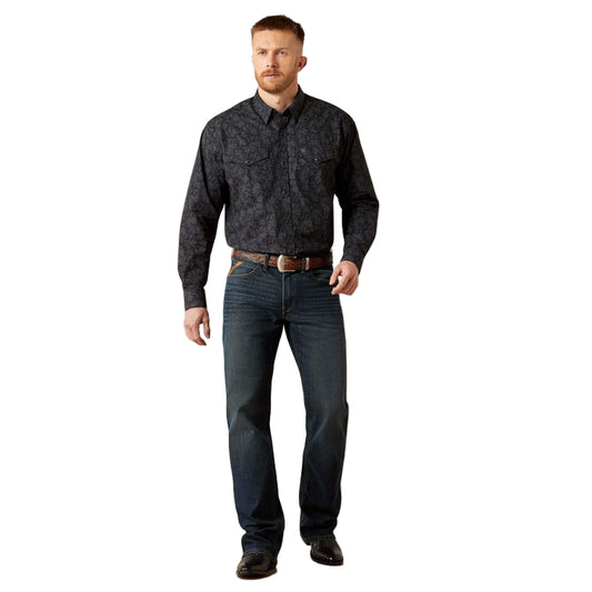 Ariat Men's Finnigan Classic Fit Long Sleeve Snap Shirt - Black