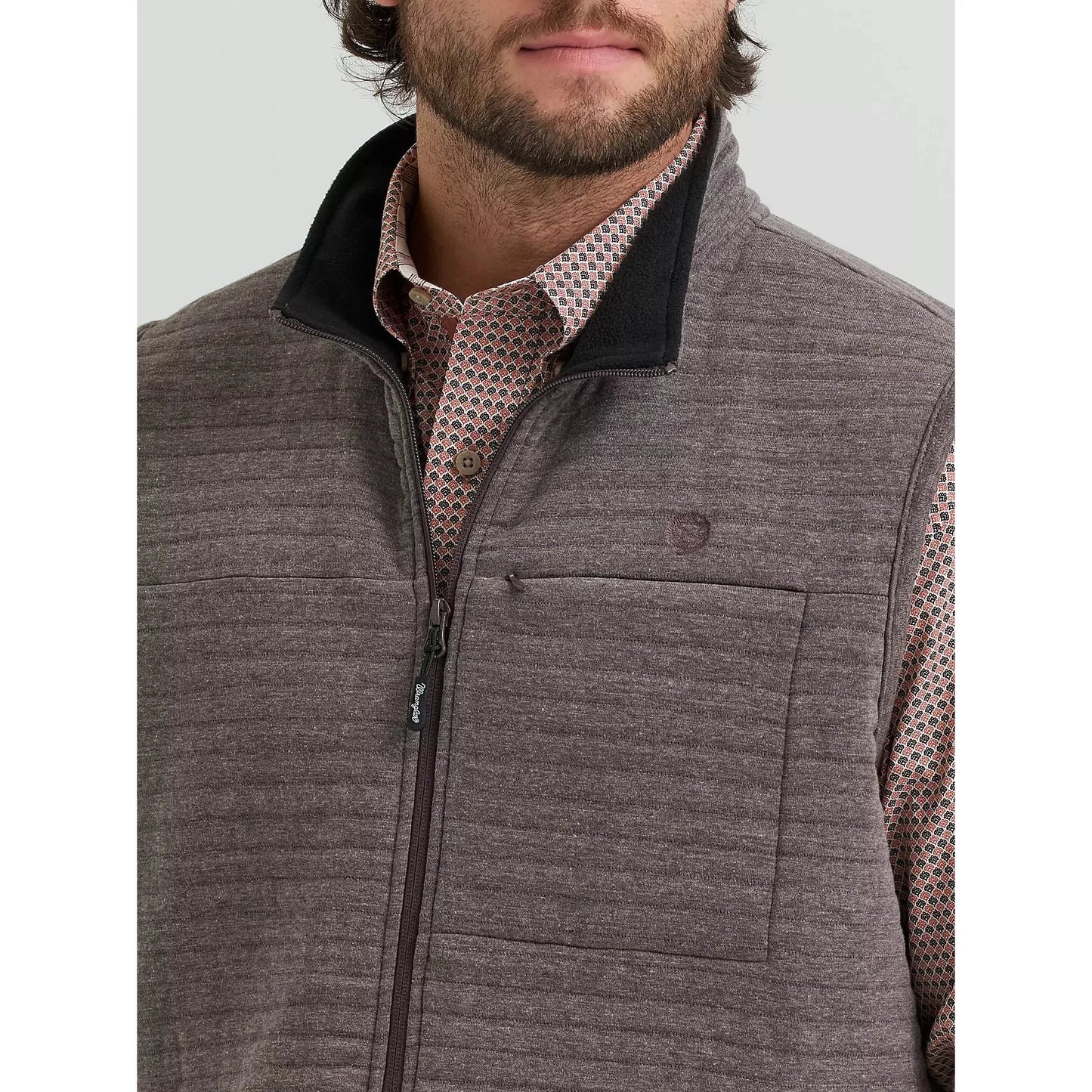 Wrangler Men's George Strait Zip Front Solid Knit Vest - Camel
