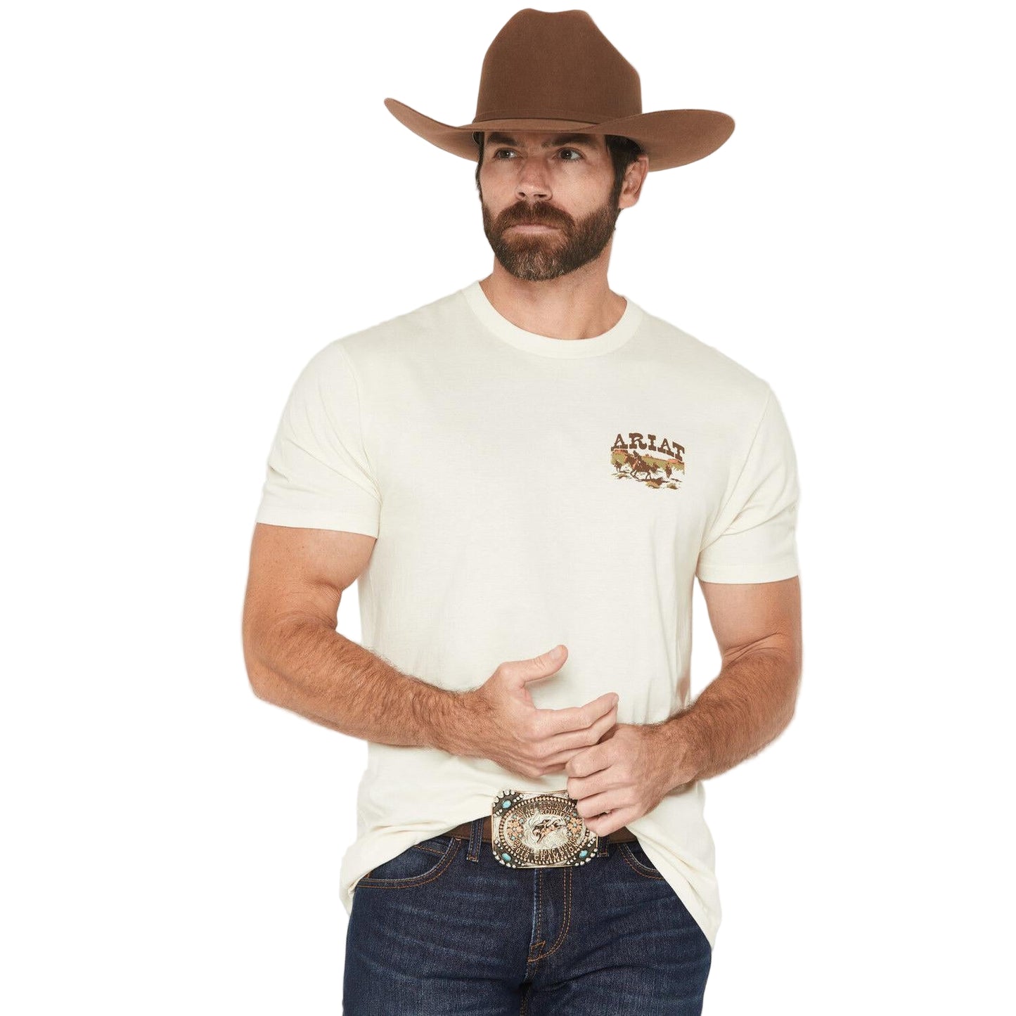 Ariat Men's Pulp Western Short Sleeve Graphic Tee Shirt - Cream