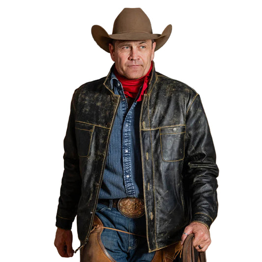 STS Men's Jesse James Antique Leather Jacket - Black