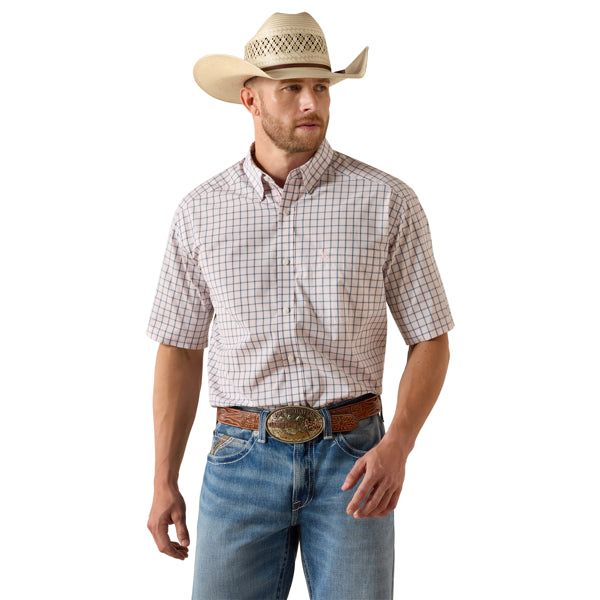 Ariat Men's Pro Series Tex Long Sleeve Shirt - White Plaid