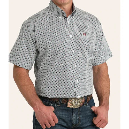 Cinch Men's Short Sleeve Print Shirt - White - Irvine Tack & Western Wear