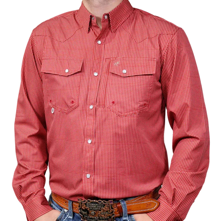 Brand Cowboy Men's The Grandpa Long Sleeve Shirt - Red
