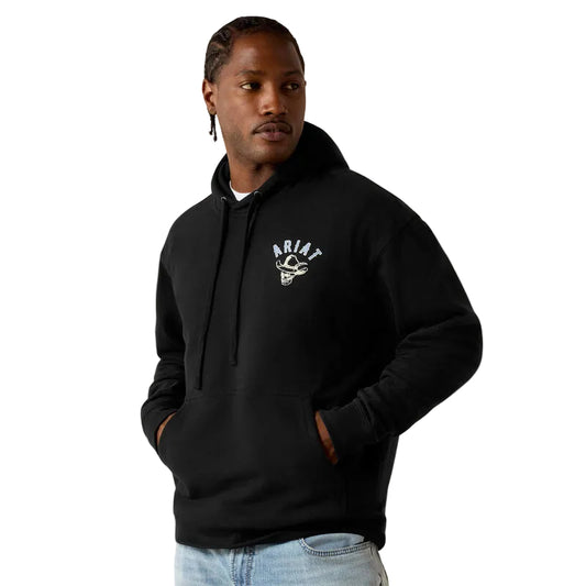 Ariat Men's Stitched Skull Long Sleeve Hoodie - Black