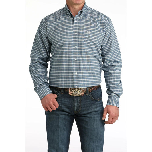 Cinch Men's Long Sleeve Plaid Shirt - Blue - Irvine Tack & Western Wear