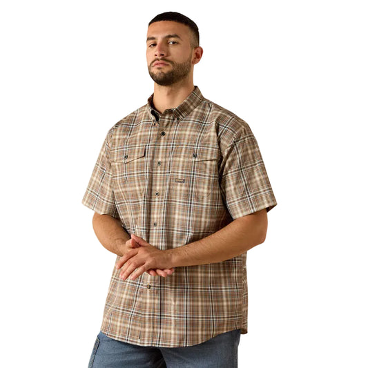 Ariat Men's Rebar Made Tough VentTEK DuraStretch Short Sleeve Work Shirt - Pinecone