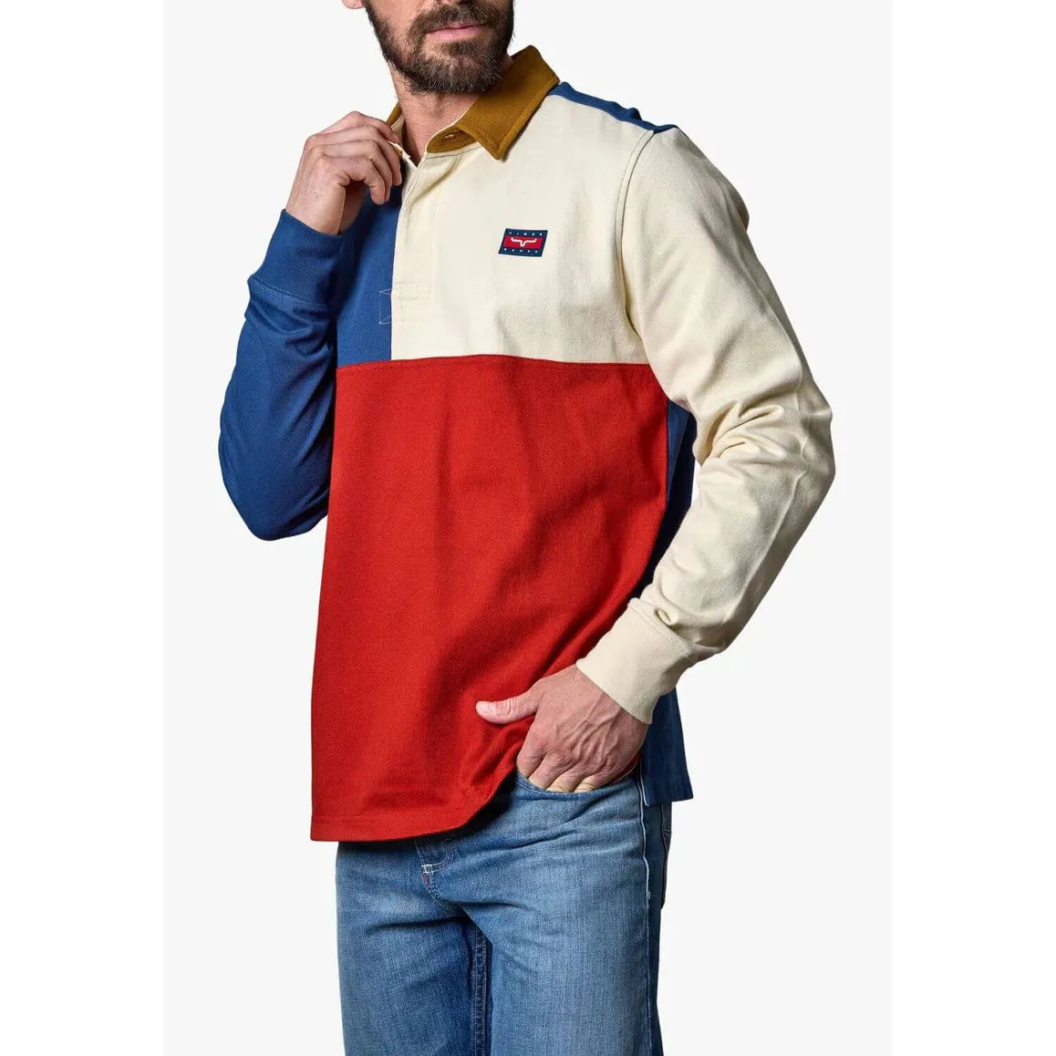 Kimes Men's Marx Rugby Long Sleeve Shirt - Dark Blue