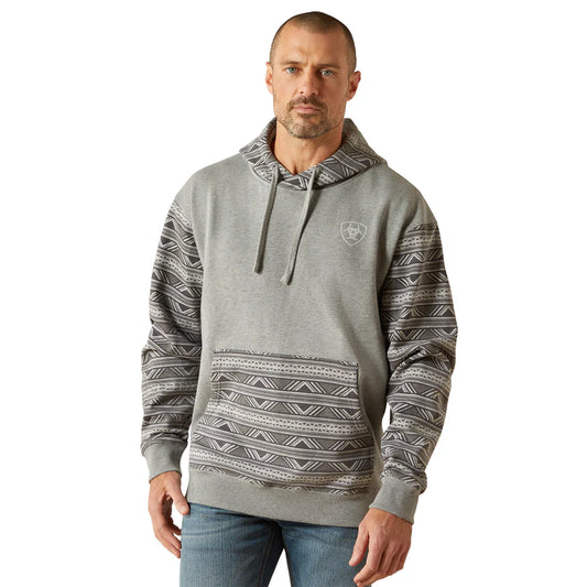 Ariat Men's Southwestern Color Block Hoodie - Grey Geo Serape