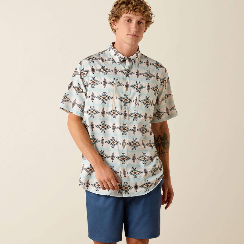 Ariat Men's Venttek Outbound Short Sleeve Shirt  - Off White - Irvine Tack & Western Wear