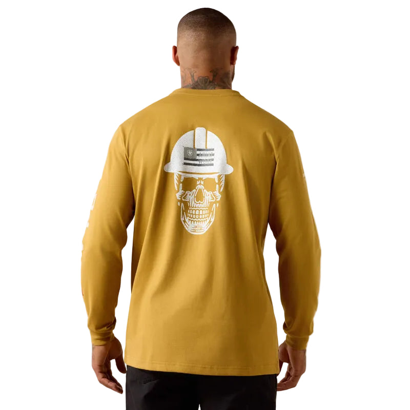 Ariat Men's FR Roughneck Skull Logo Long Sleeve Tee Shirt - Wood Thrush