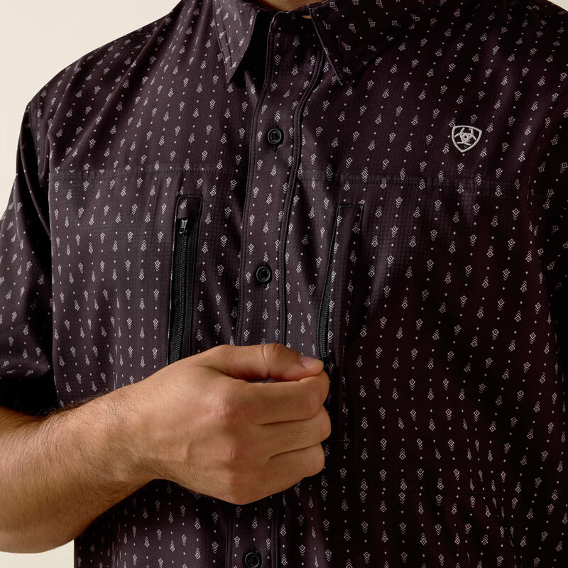 Ariat Men's Printed VentTEK Classic Fit Short Sleeve Shirt - Black