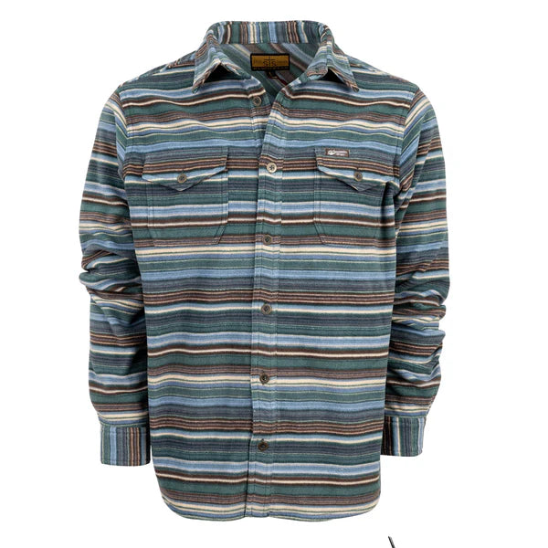 STS Men's Stringer Shirt Jacket - Brown/Green/White/Blue Stripes