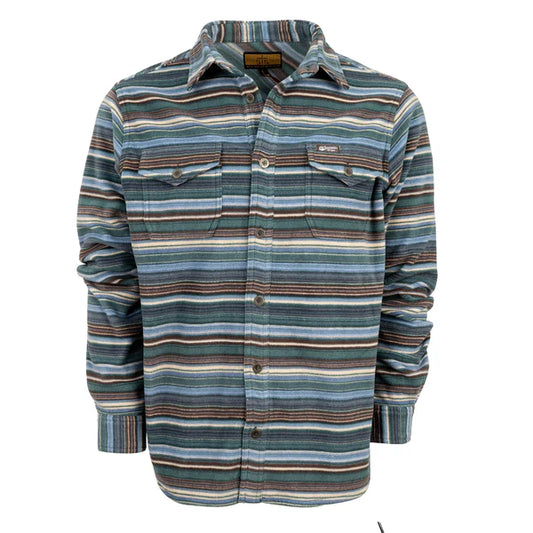 STS Men's Stringer Shirt Jacket - Brown/Green/White/Blue Stripes