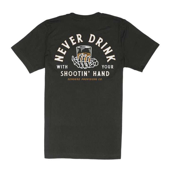 Sendero Men's Shootin' Hand Short Sleeve Tee Shirt- Black - Irvine Tack & Western Wear