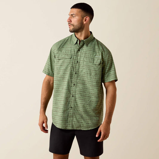 Ariat Men's Printed Venttek Outbound Short Sleeve Shirt  - Green
