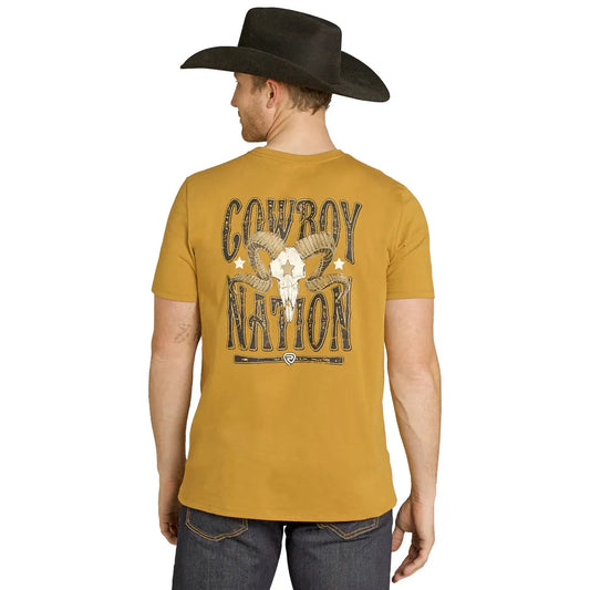 Rock & Roll Unisex Cowboy Nation Graphic Tee - Gold