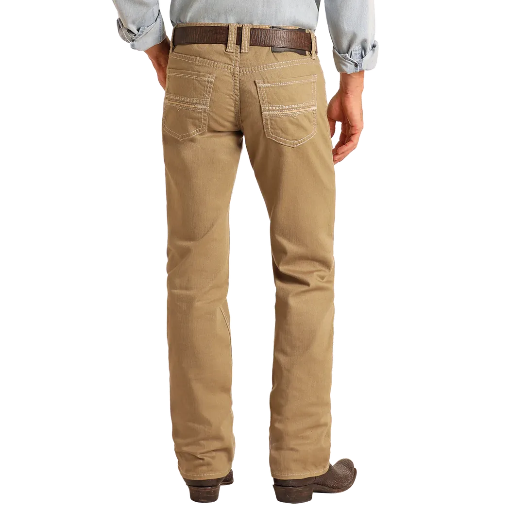 Rock & Roll Men's Double Barrel Relax Fit Straight Leg Jeans - Khaki