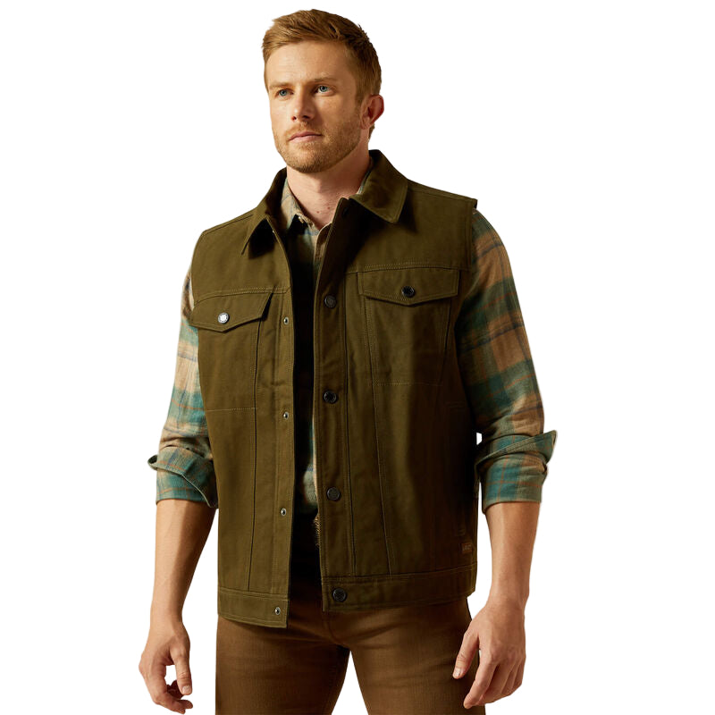 Ariat Men's Canvas Rancher Vest - Desert Sand
