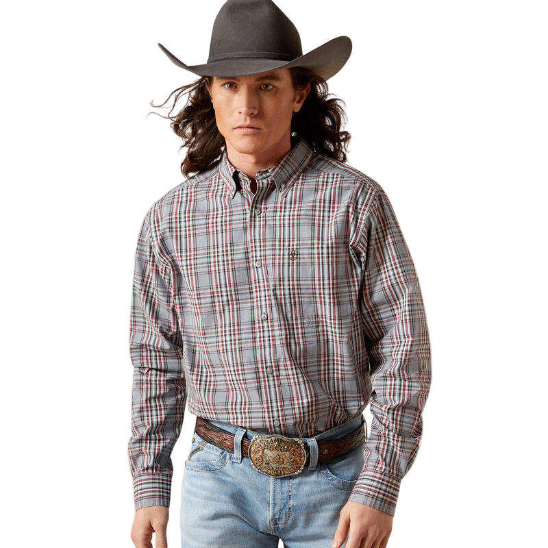 Ariat Men's Pro Series Trenton Fitted Long Sleeve Shirt - Grey