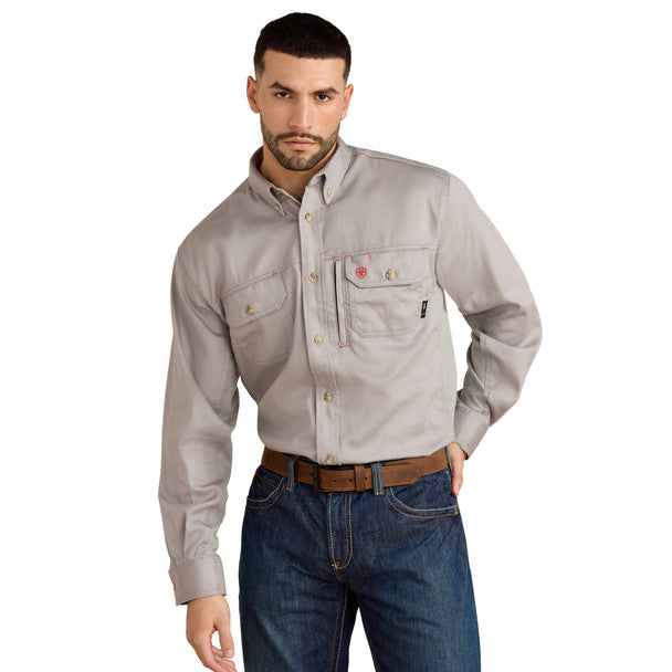 Ariat Men's FR Airified Long Sleeve Work Shirt - Silver Fox
