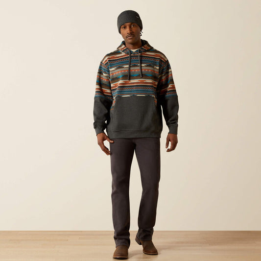 Ariat Men's  Colour Block Long Sleeve Hoodie - Rust Serape