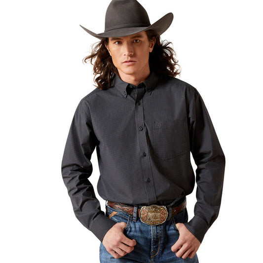 Ariat Men's Solid Thorin Fitted Long Sleeve Shirt - Black