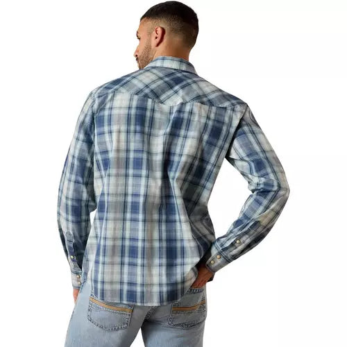Ariat Men's Retro Heathcliff Fitted Long Sleeve Snap Shirt - Key Largo Plaid