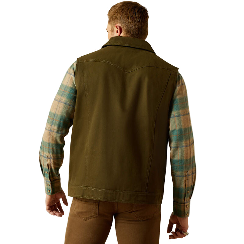 Ariat Men's Canvas Rancher Vest - Desert Sand