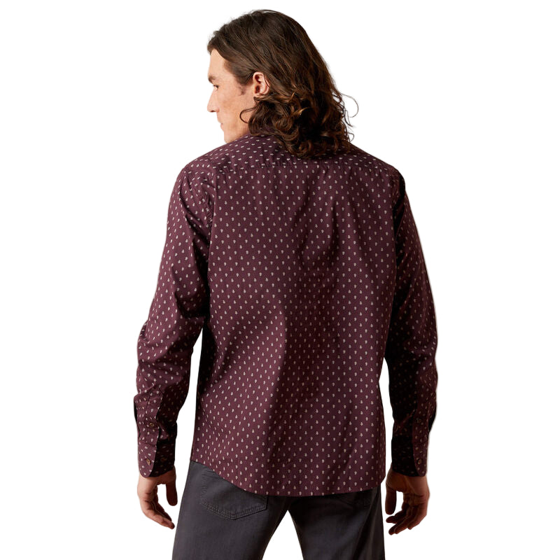 Ariat Men's Maximus Modern Fit Long Sleeve Shirt - Cabernet