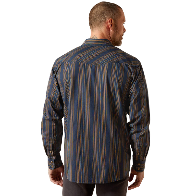 Ariat Men's Horne Retro Fit Long Sleeve Snap Shirt - Navy