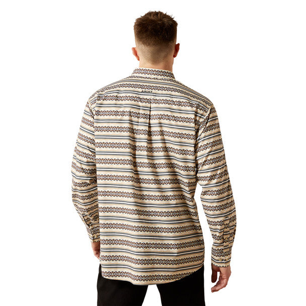 Ariat Men's Team Peter Classic Long Sleeve Shirt - Khaki/White