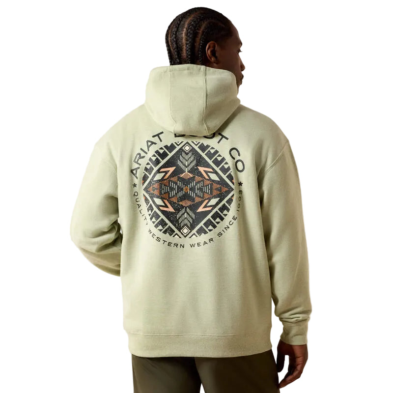 Ariat Men's Southwest Sunset Fade Seal Long Sleeve Hoodie - Sage Heather