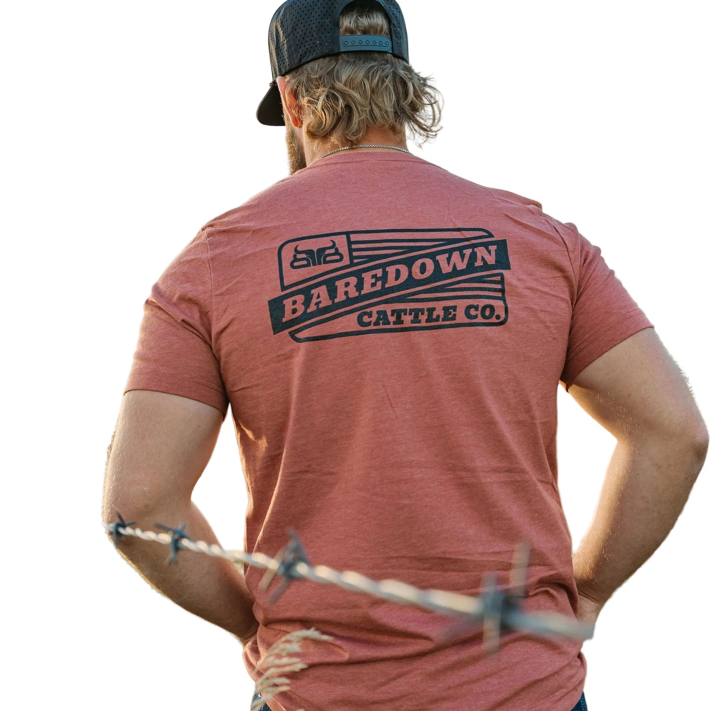 Baredown Brand Unisex Short Sleeve Crossroads Tee Shirt- Heather Clay