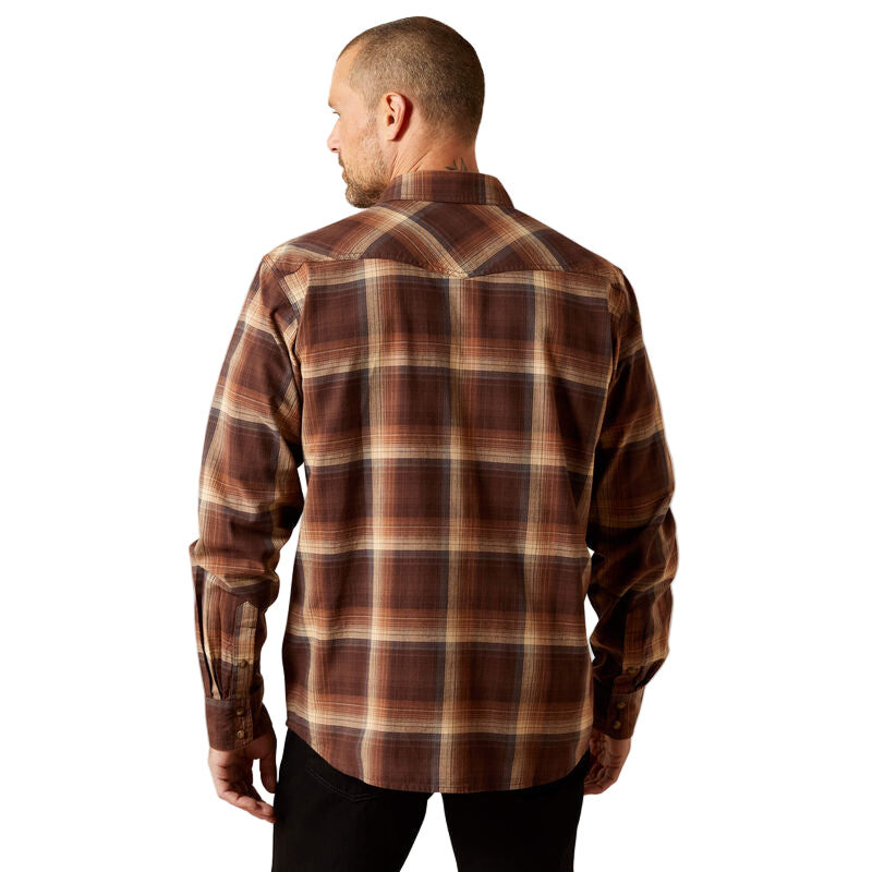 Ariat Men's Hodges Retro Fit Long Sleeve Snap Shirt - Brown