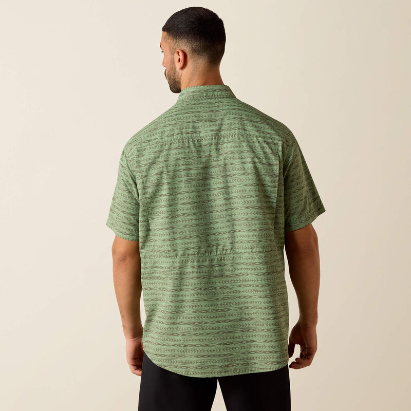 Ariat Men's Printed Venttek Outbound Short Sleeve Shirt  - Green