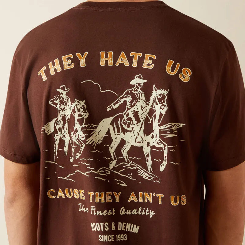 Ariat Men's Short Sleeve They Ain't Us Tee Shirt - Deep Mahogany