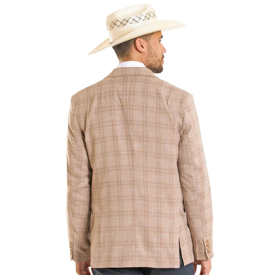 Rock & Roll Men's Graph Plaid Yarn Dye Sport Coat - Tan