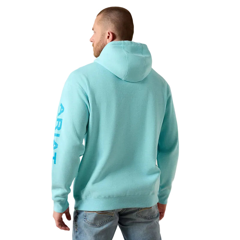 Ariat Men's Logo Long Sleeve Hoodie - Aqua Heather - Irvine Tack & Western Wear