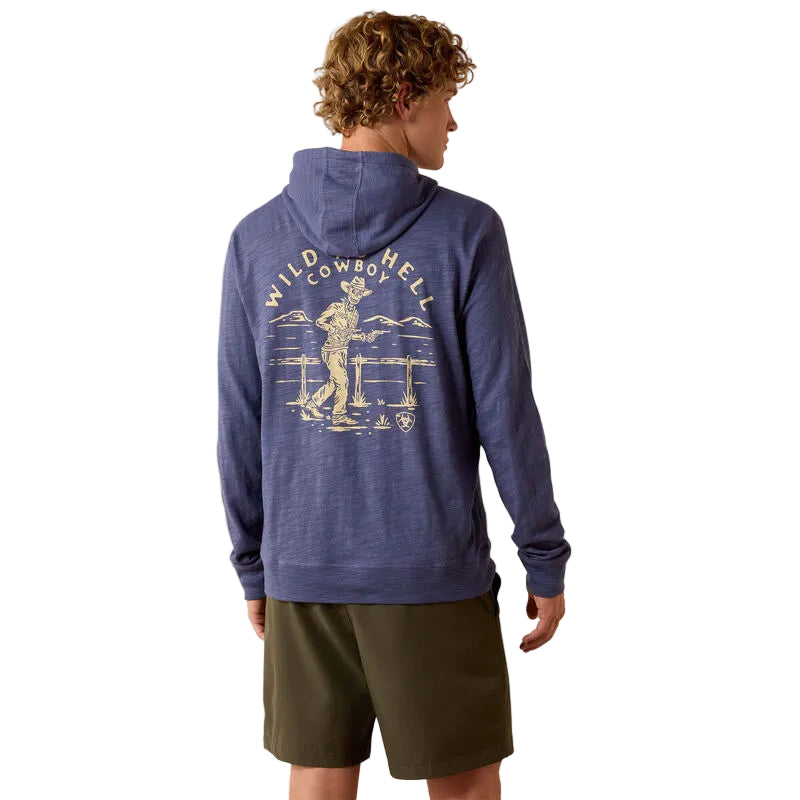 Ariat Men's Lightweight Retro Long Sleeve Hoodie - Nightshadow