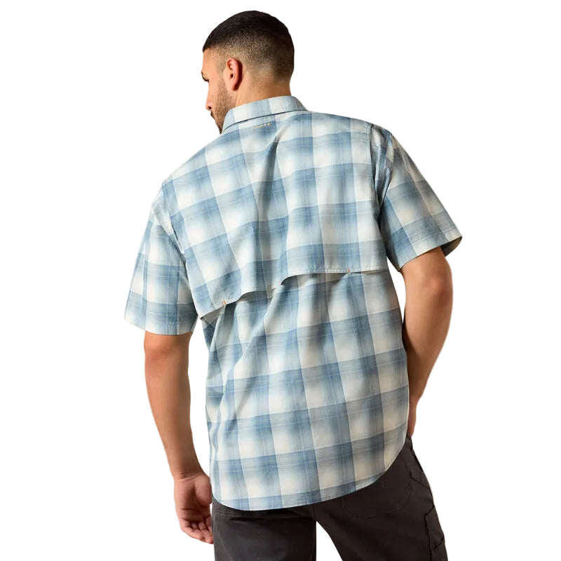 Ariat Men's Rebar Made Tough VentTEK DuraStretch Short Sleeve Work Shirt - Baleen Blue