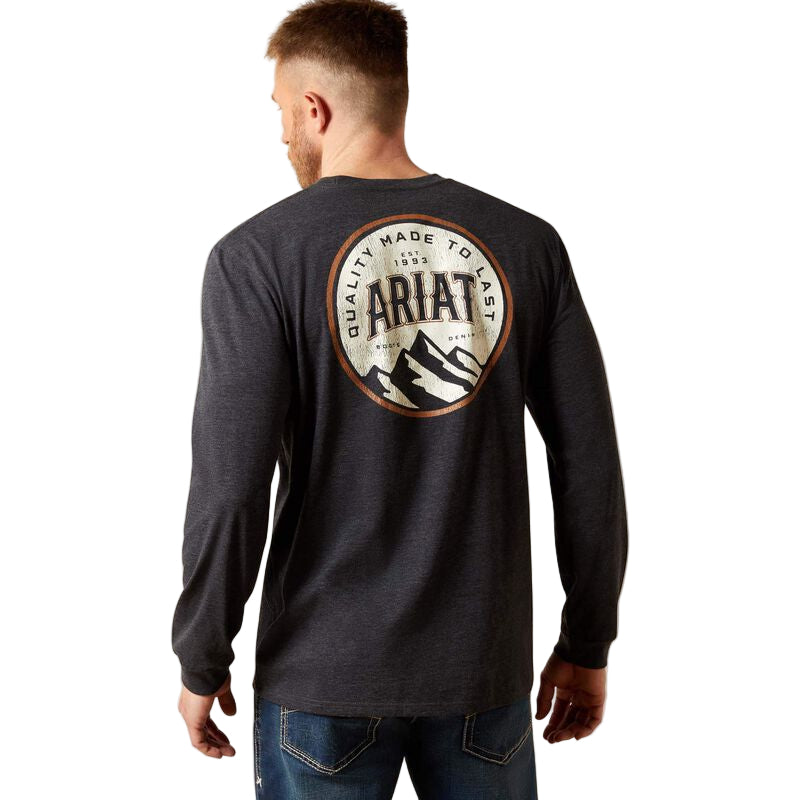 Ariat Men's Circle A Long Sleeve Tee Shirt - Charcoal Heather