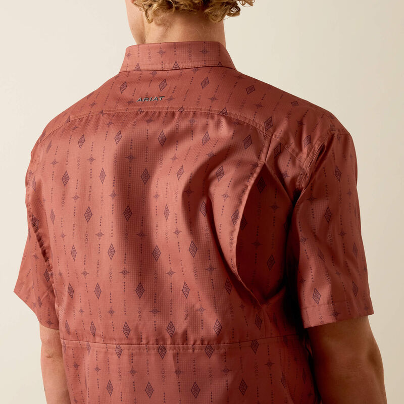 Ariat Men's Printed VentTEK Classic Fit Short Sleeve Shirt - Copper Brown