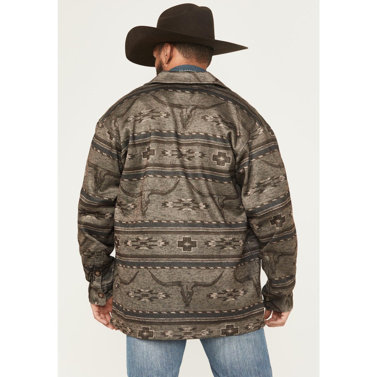 Ariat Men's Caldwell Printed Shirt Jacket- Beige